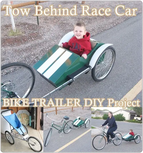 Tow Behind Race Car BIKE TRAILER DIY Project - The Homestead Survival - Frugal Homesteading 