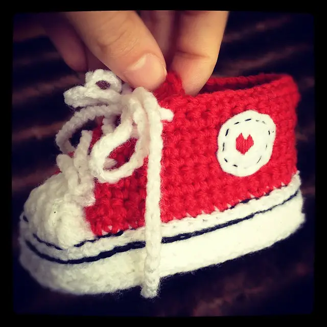 Baby Converses Sneakers Crocheted Shoes Craft Project 