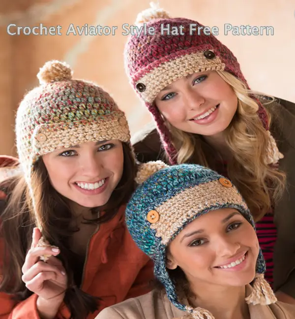 Crochet Aviator Style Hat Free Pattern