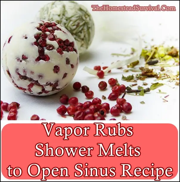 Vapor Rub Shower Melts to Open Sinus Recipe - The Homestead Survival - Natural Home Remedy