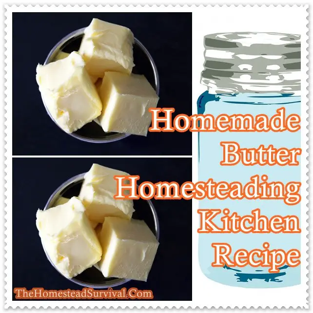 Homemade Butter Homesteading Kitchen Recipe - The Homestead Survival - Homesteading - Frugal