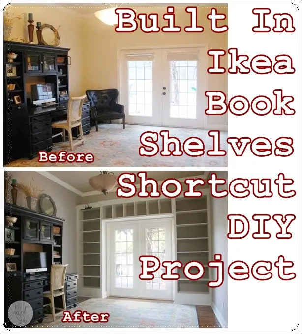 Built In Ikea Book Shelves Shortcut DIY Project 