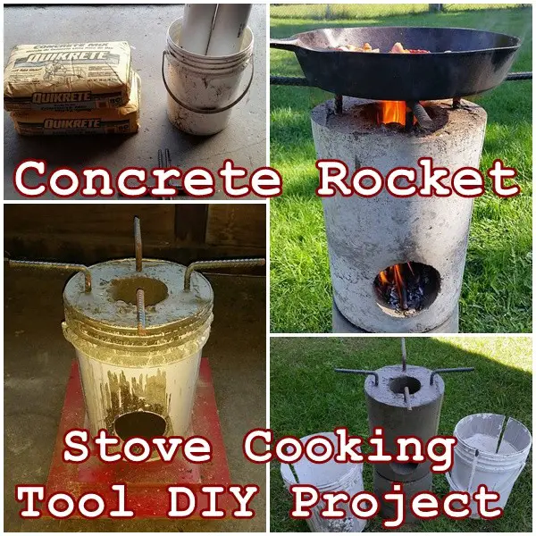Concrete Rocket Stove Cooking Tool DIY Project - The Homestead Survival - Camping 