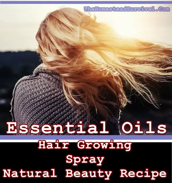 Essential Oils Hair Growing Spray Natural Beauty Recipe - The Homestead Survival - Natural Beauty