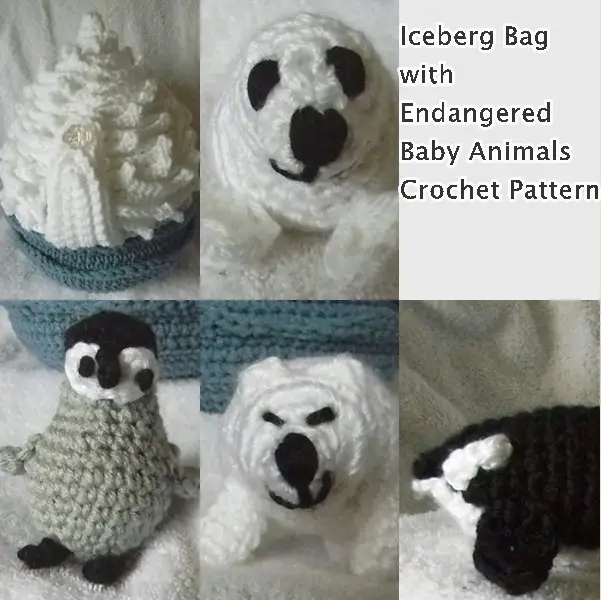 Iceberg Bag with Endangered Baby Animals Crochet Pattern