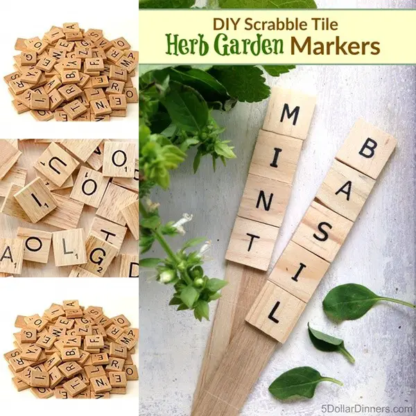 Scrabble Game Tiles Garden Vegetable Markers Craft Project - The Homestead Survival - Gardening Craft