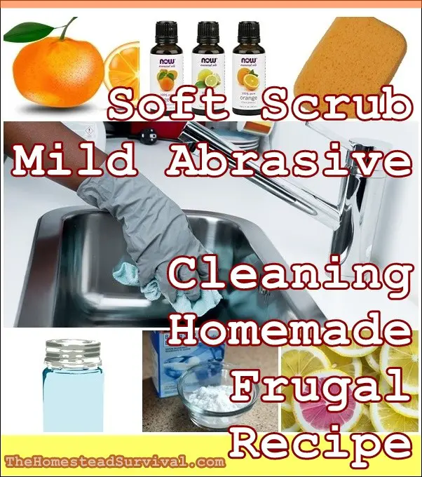 Soft Scrub Mild Abrasive Cleaning Homemade Frugal Recipe - The Homestead Survival - Frugal Homesteading