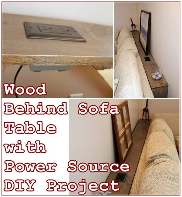 Wood Behind Sofa Table with Power Source DIY Project - The Homestead Survival - Homesteading Furniture 