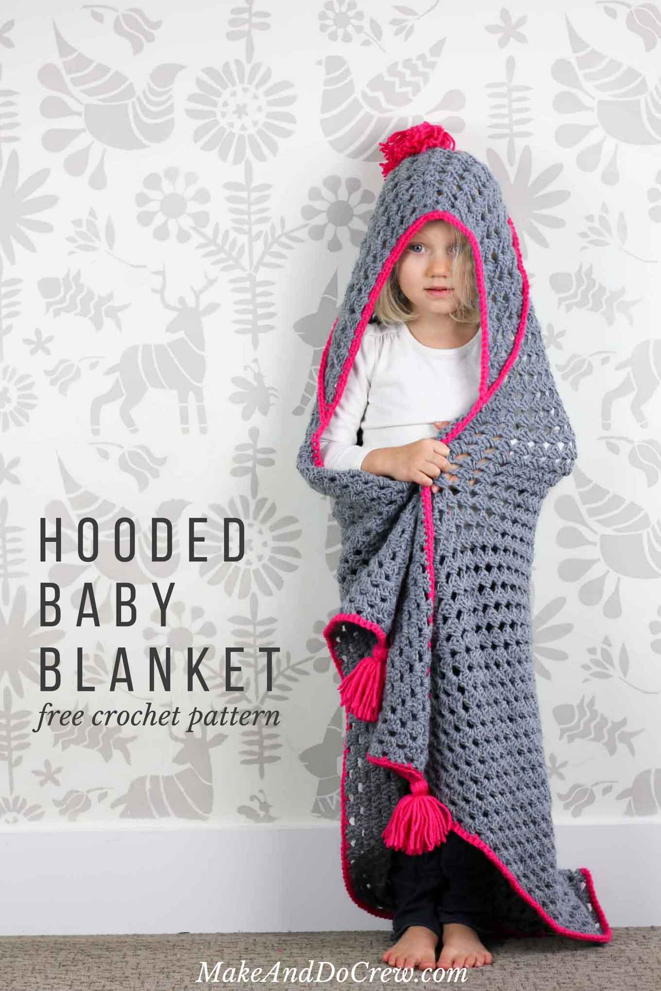 Crochet Hooded Snuggle Baby Blanket Free Pattern Project