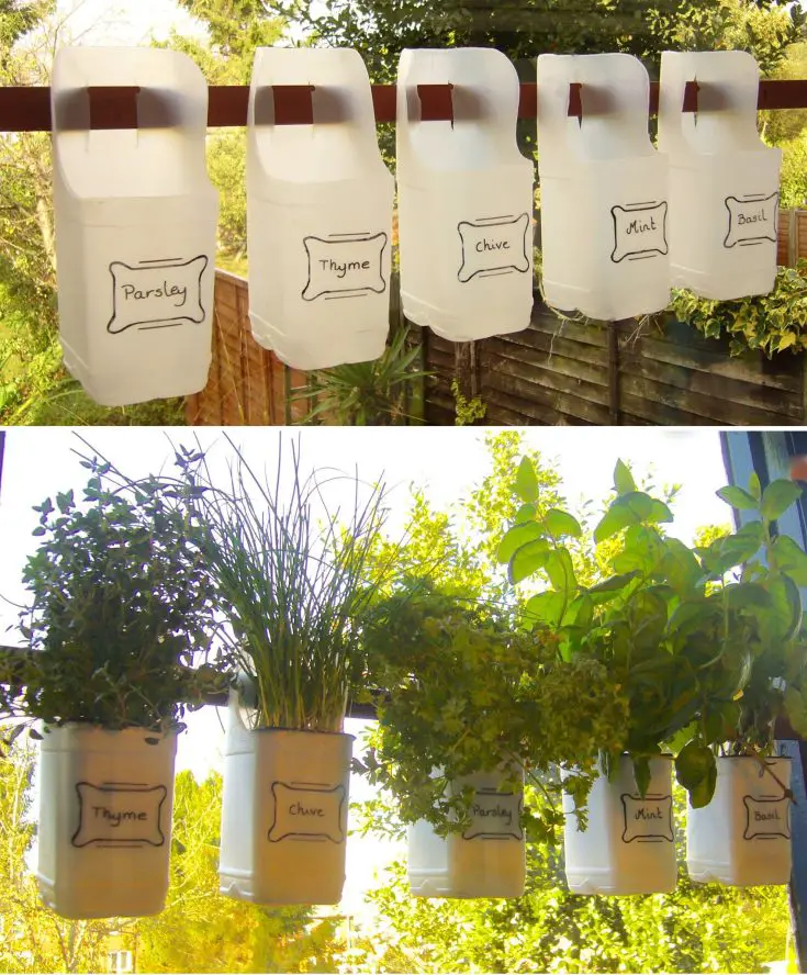 Garden Hanging Containers from Plastic Milk Jugs Frugal Project