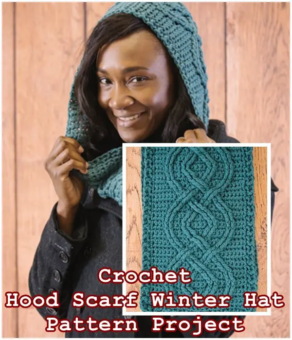 Crochet Hood Scarf Winter Hat Pattern Project - The Homestead Survival