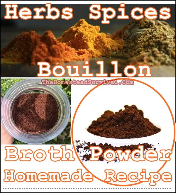 Herbs Spices Bouillon Broth Powder Homemade Recipe - The Homestead Survival - Homesteading - Frugal Seasonings