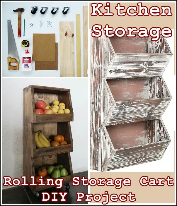 Kitchen Storage Rolling Storage Cart DIY Project - The Homestead Survival - Homesteading - Frugal - Table