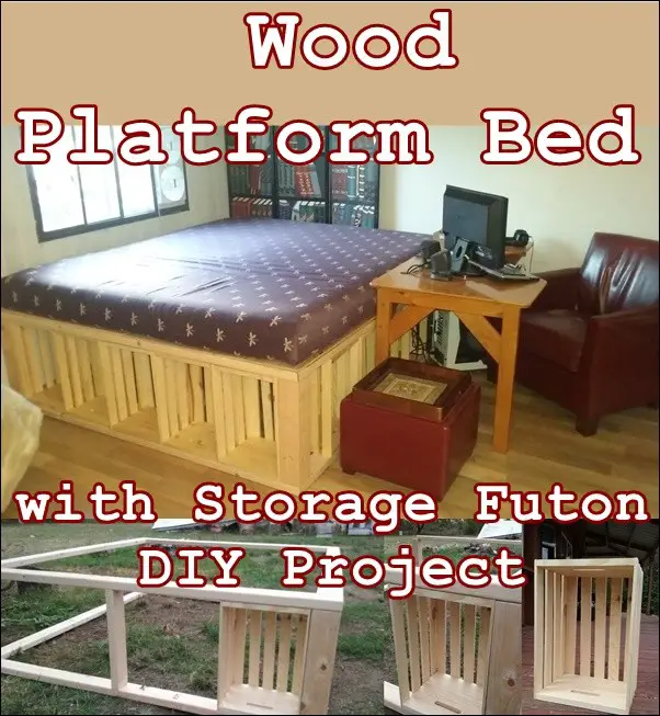 Wood Platform Bed with Storage Futon DIY Project