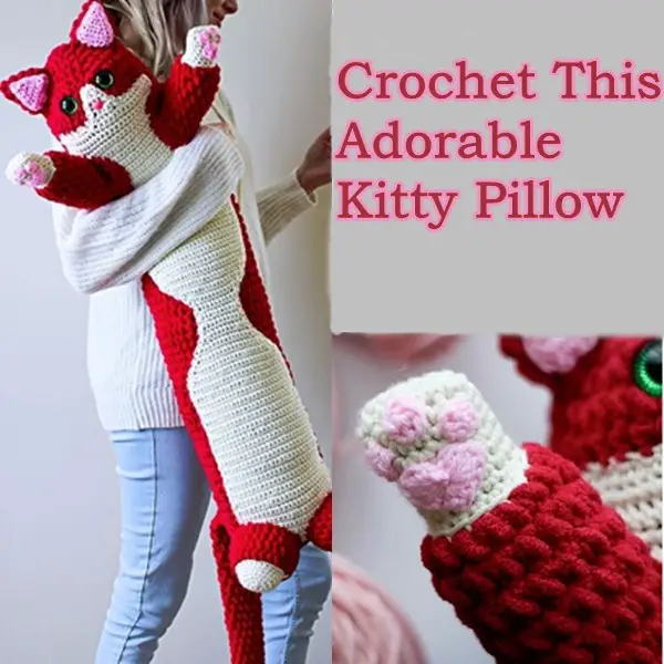 Crochet This Adorable Kitty Pillow