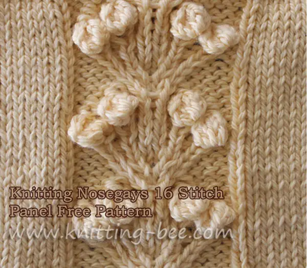 Knitting Nosegays 16 Stitch Panel Free Pattern