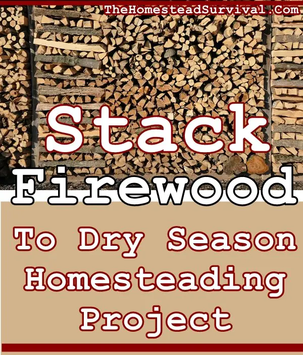 Stack Firewood To Dry Season Homesteading Project - The Homestead Survival - Wood - Fire - Heat 