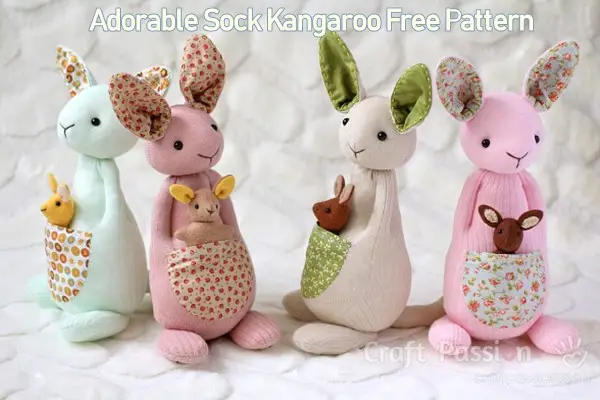 Adorable Sock Kangaroo and Baby Joey Free Pattern
