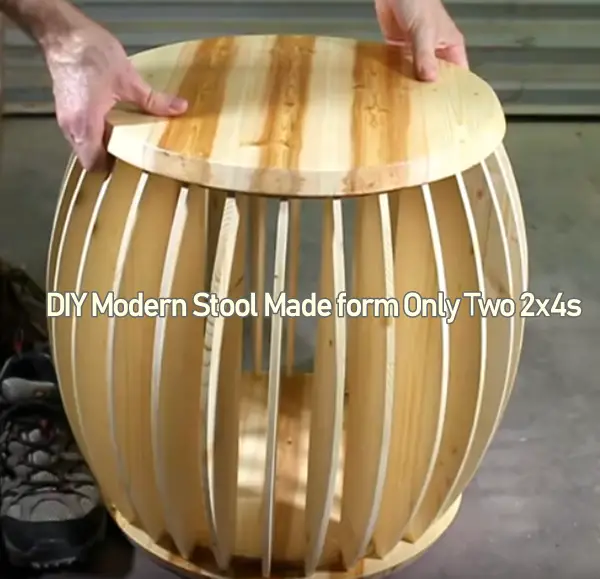 DIY Modern Stool Made form Only Two 2x4s