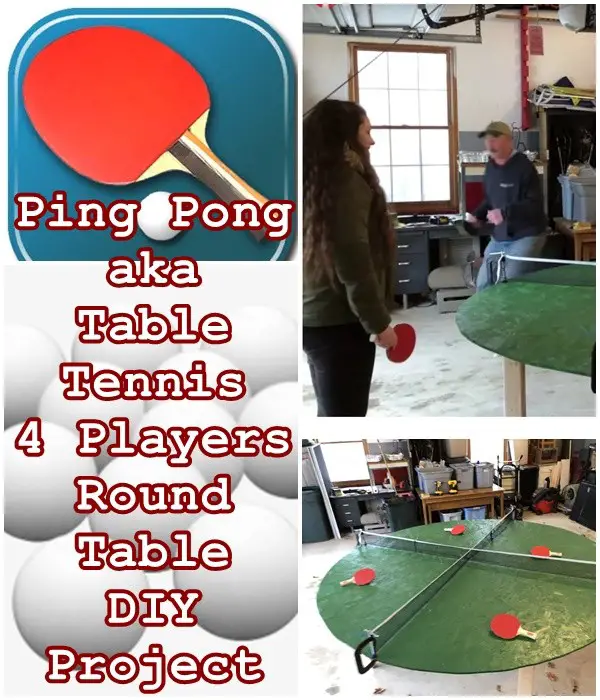 Ping Pong aka Table Tennis 4 Players Round Table DIY Project - Game - Sports