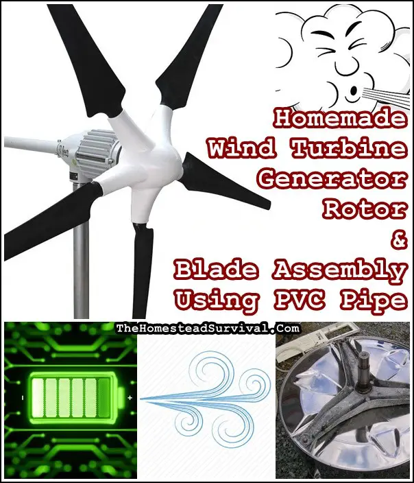 Homemade Wind Turbine Generator Rotor & Blade Assembly using PVC Pipe - Off The Grid - Homesteading - Green Energy
