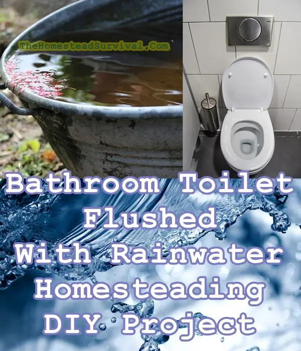 Bathroom Toilet Flushed With Rainwater Homesteading DIY Project - Off Grid 
