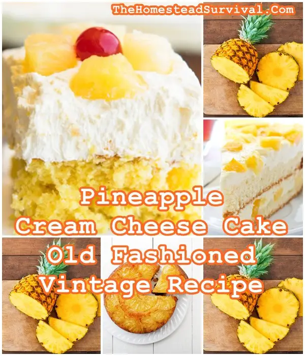 Pineapple Cream Cheese Cake Old Fashioned Vintage Recipe
