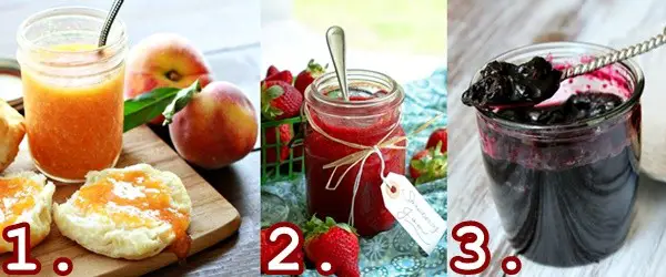 Homemade Refrigerator or Freezer Fruit Jams Recipe Collection