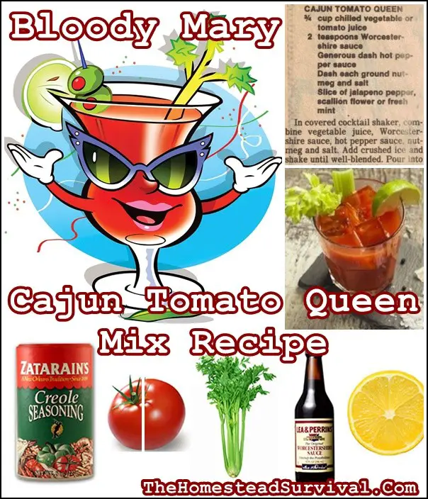 Bloody Mary Cajun Tomato Queen Mix Recipe - Cocktail - V8 - Hangover - The Homestead Survival