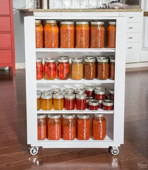 Canning Mason Jars Storage Rolling Rack on Wheels Project - Food Storage Shelves - DIY - Build 