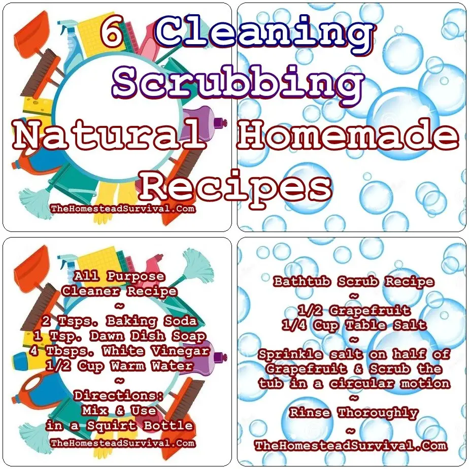 Cleaning Scrubbing Natural Homemade Recipes - The Homestead Survival - Natural Cleaning
