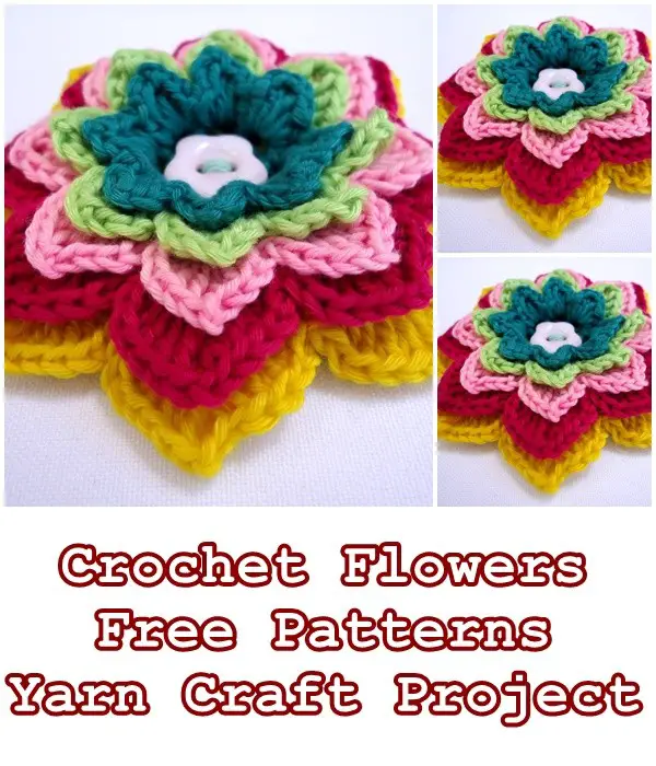 Crochet Flowers Free Patterns Yarn Craft Project - The Homestead Survival - Beautiful Flowers 