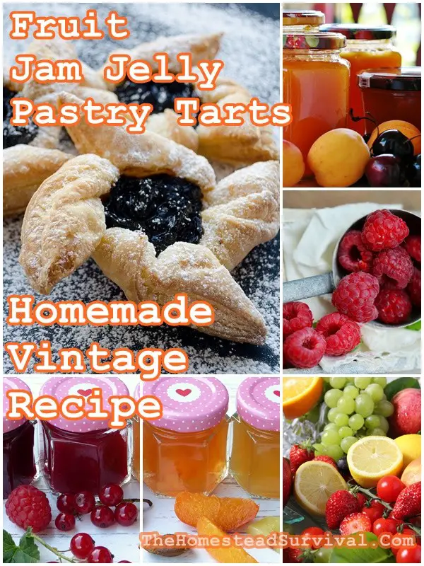 Fruit Jam Jelly Pastry Tarts Homemade Vintage Recipe - The Homestead Survival - Old Fashioned Baking 