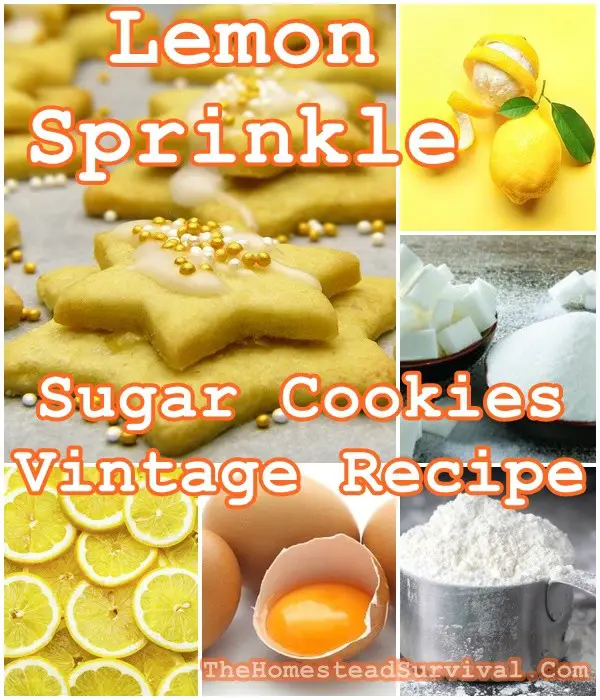 Lemon Sprinkle Sugar Cookies Vintage Recipe - The Homestead Survival 