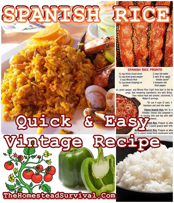 SPANISH RICE Quick & Easy Vintage Recipe - The Homestead Survival - Cooking 