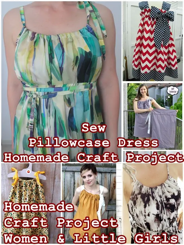Sew Pillowcase Dress Homemade Craft Project - Women and Little Girls - The Homestead Survival - Frugal Sewing 
