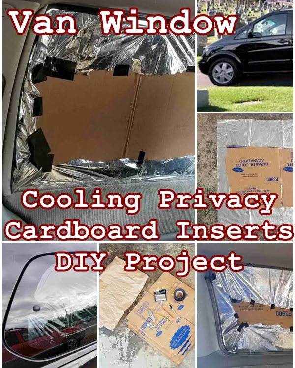 Van Window Cooling Privacy Cardboard Inserts DIY Project - Car Sleeping - Van Camping