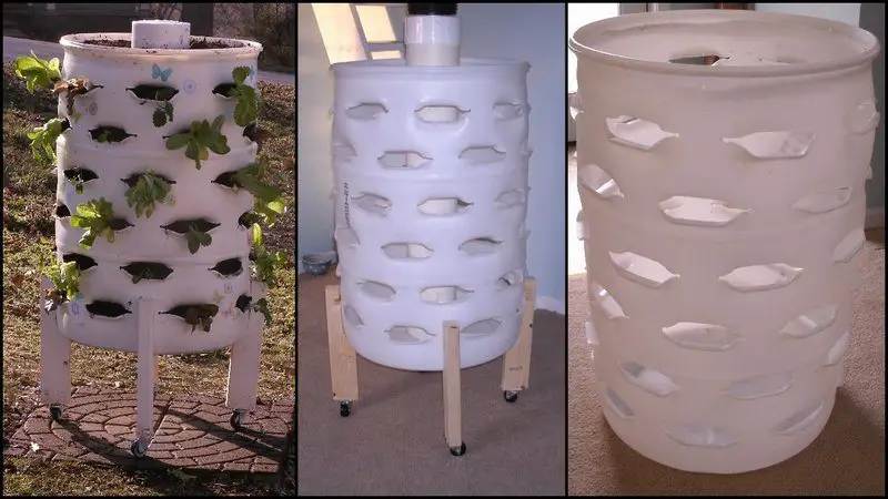 Plastic 55 Gallon Barrel Gardening Vertical Tower DIY Project
