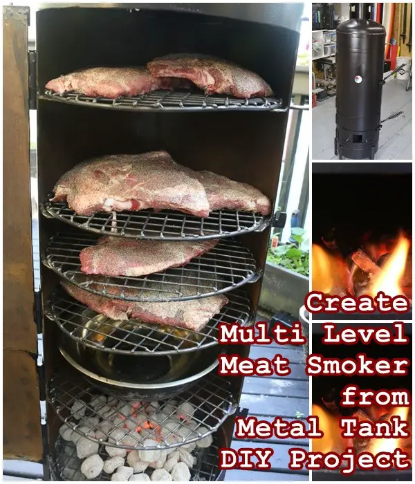 Create Multi Level Meat Smoker from Metal Tank DIY Project