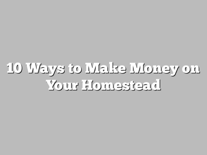 10 Ways to Make Money on Your Homestead