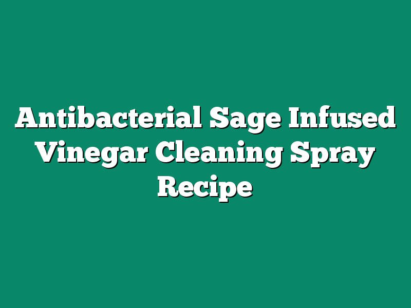 Antibacterial Sage Infused Vinegar Cleaning Spray Recipe