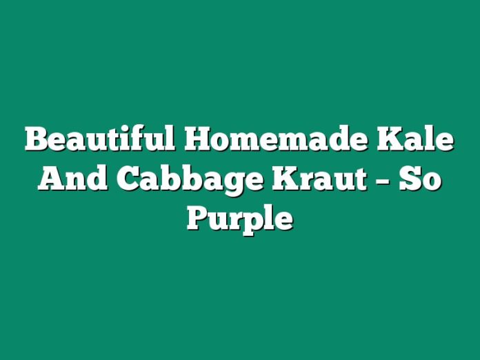 Beautiful Homemade Kale And Cabbage Kraut – So Purple