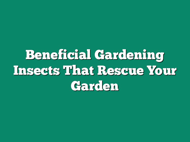 Beneficial Gardening Insects That Rescue Your Garden