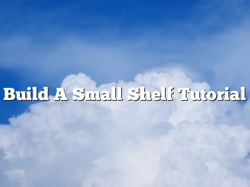 Build A Small Shelf Tutorial