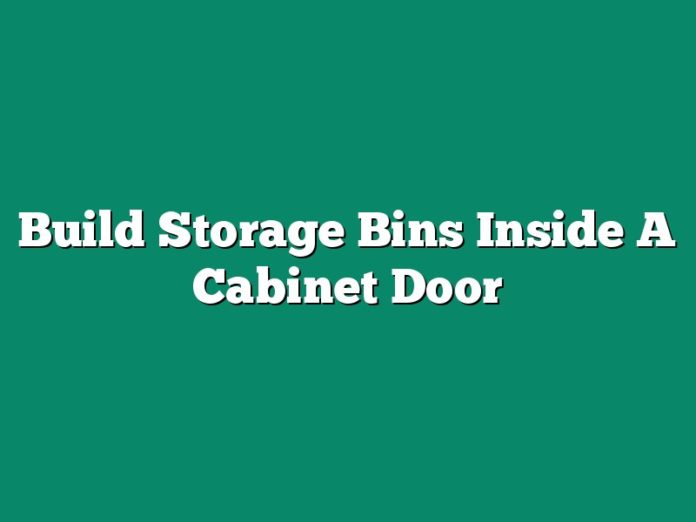 Build  Storage Bins  Inside A Cabinet Door