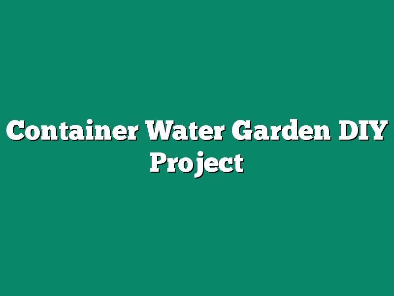 Container Water Garden DIY Project