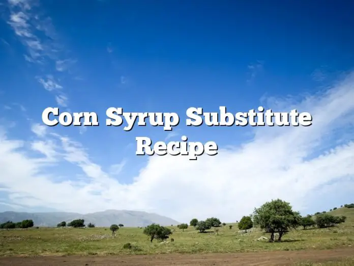 Corn Syrup Substitute Recipe