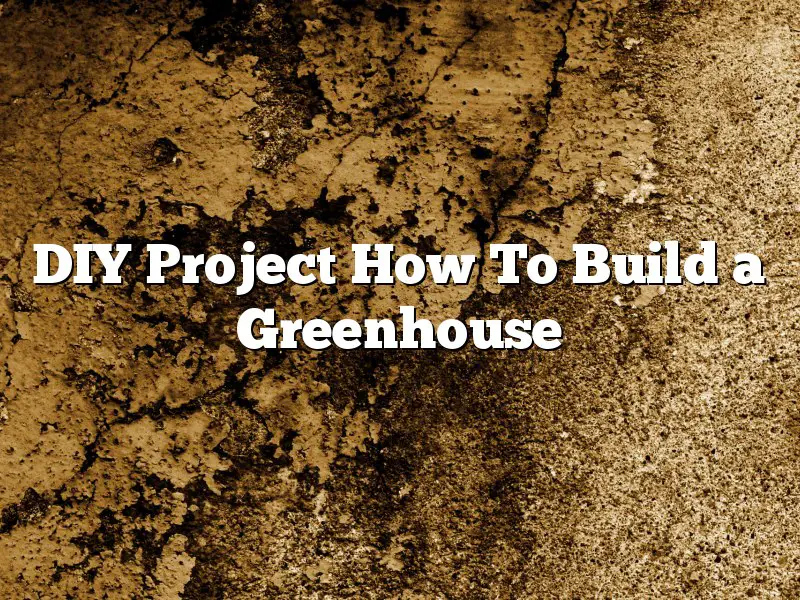 DIY Project How To Build a Greenhouse