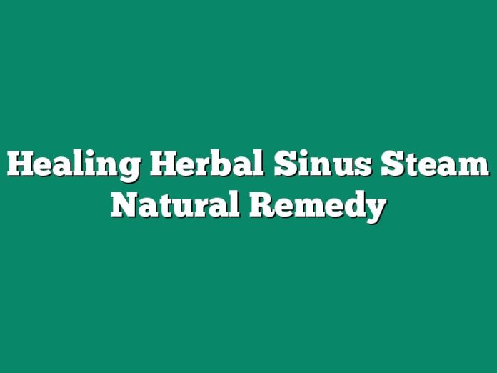Healing Herbal Sinus Steam Natural Remedy