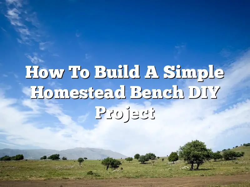 How To Build A Simple Homestead Bench DIY Project